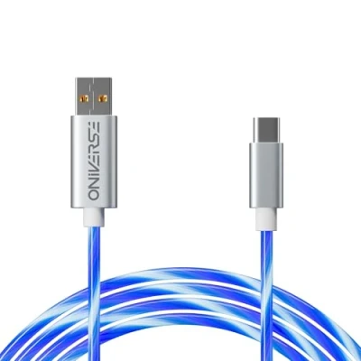 Imagen de Oniverse Cable USB LED, a C, compatible con PS5 Pro Slim Xbox Series XS Switch PC MAC Android Iphone 15, 2 metros, carga rápida, 5 modos de iluminación, Tipo C