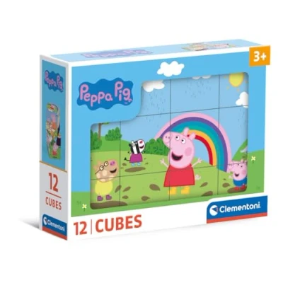 Imagen de Clementoni Peppa Pig Paquete Cubos para Armar 6 Imágenes Distintas, Puzzle Infantil 3 5 Años De 12 Piezas, 41195, Multicolor