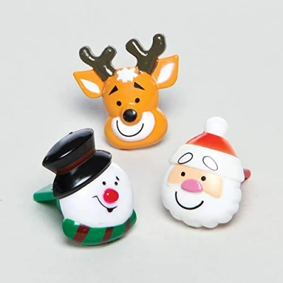 Imagen de Baker Ross Silbatos de personajes navideños Perfectos para calcetines sorpresa infantiles, pack 6, Varios