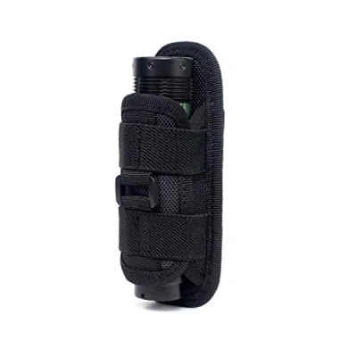 Imagen de WYNEX Funda táctica para Linterna, Soporte Giratorio Clip cinturón, Linterna táctica, Estuche de Transporte con mosquetón 360 Grados, Negro