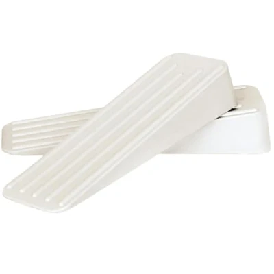 Imagen de Mario10 Topes de puerta goma antideslizantes para interiores y exteriores, piso, cuñas multisuperficie, soportes resistentes permanecer abiertos, paquete 2 (blanco)