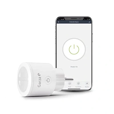 Imagen de Garza Smart Enchufe Wifi Inteligente, Programable, 2.4GHz, Con medidor de consumo, Control remoto por app y voz Alexa/Google, Blanco
