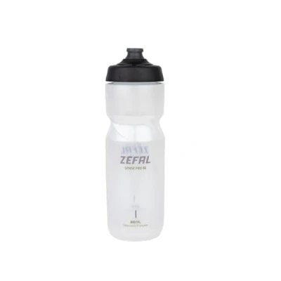 Imagen de ZEFAL Sense Pro 80 Bidón Bicicleta Translúcido Botella Ciclismo MTB/Bici Montaña o de Carretera Translúcido, 800ml, 85g Fabricado en Francia