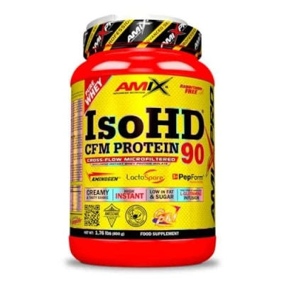 Imagen de AMIX Proteína en Polvo Iso HD 90 CFM Formato de 800 gramos Aumenta la Masa Muscular Contiene Suero Mejora el Rendimiento Sabor a Milk Vainilla