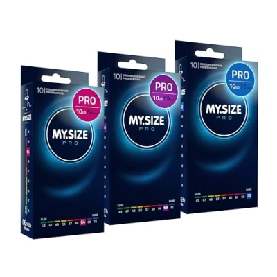 Imagen de Condones MY.SIZE PRO, talla 6,7,8 64,69,72 mm, 3x10 piezas ajuste perfecto y adecuada para todos