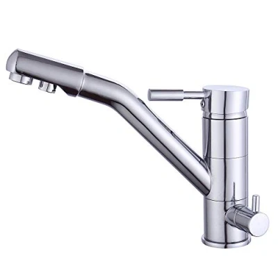Imagen de grifo de 3 vías para agua potable cocina palanca mezclador en 1 sistema filtro fregadero
