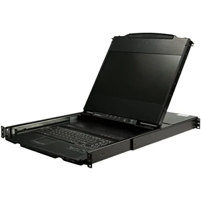 Imagen de StarTech.com Consola KVM HD de 17&quot; para Rack Riel Doble Incluye Cables y Brackets Montaje DVI VGA LCD en