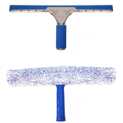 Imagen de TRIXES Kit de Limpieza Cristales Escobilla Goma y Limpiador Microfibra Ventana Coches 2 en 1 Combi no racha Cristal depurador limpiaparabrisas
