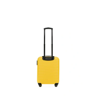 Imagen de WITTCHEN Maleta Equipaje de Mano Cabina pequeña Trolley ABS Carcasa rígida con 4 Ruedas giratorias Cerradura combinación asa telescópica Groove Line Amarillo