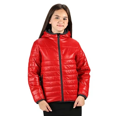 Imagen de Regatta Kids Stormforce Lightweight Water Repellent Insulated Compressible Hooded Jacket Baffled/Quilted Jackets, Unisex niños, Classic Red, 5 6