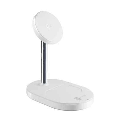 Imagen de Cargador móvil inalámbrico CellularLine Mag DUO, Estación de carga con tecnología Qi2, Blanco