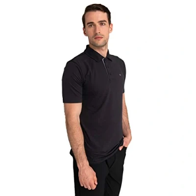 Imagen de Calvin Klein Hombre Breeze Moisture Wicking Lightweight Polo Negro S