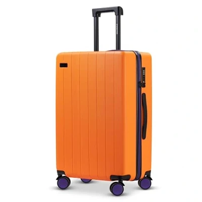 Imagen de ETERNITIVE Maleta Mediana I Rígida de ABS Tamaño: 65,5 x 43,5 26,5 cm Capacidad: 60L Viaje con Cerradura TSA Ruedas 360 Naranja