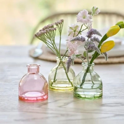 Imagen de Ginger Ray Jarrones de Cristal Colores Pascua para Flores Rosas, Amarillas y Verdes, 3 Unidades, Pastel