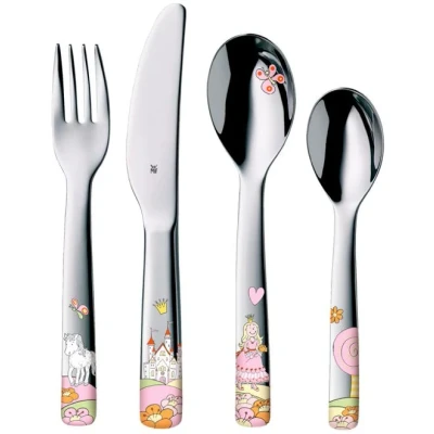 Imagen de WMF Princesa Anneli Cubertería para Niños 4 Piezas (Tenedor, Cuchillo de Mesa, Cuchara y Pequeña) (WMF Kids Infantil)
