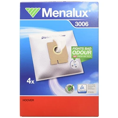 Imagen de Menalux 3006 Pack de 4 bolsas sintéticas para aspiradoras Hoover Brave, Capture, Freespace EVO y Sprint