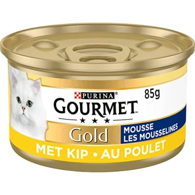 Imagen de Gourmet Gold Mousse Comida para Gatos, Alimentos húmedos con Pollo 24x85g (24 latas; 2,04kg)