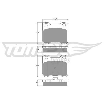 Imagen de TOMEX brakes TX 11 96 Juego de pastillas freno Eje delantero CITROËN: Saxo Hatchback, AX, PEUGEOT: 106 I Hatchback