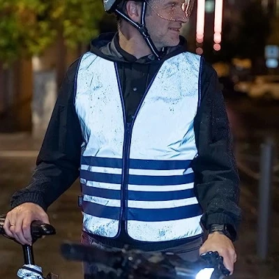 Imagen de ABUS chaleco de alta visibilidad Lumino Urban Vest seguridad totalmente reflectante para una mejor nocturna adultos con cremallera talla M