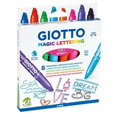 Imagen de GIOTTO Turbo Giant, Rotuladores Lettering , Punta Especial, Colores Surtidos, 8 unidades