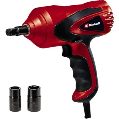 Imagen de Einhell CC HS 12/2 Atornillador de impacto para automóvil, 12 V, par máx. 350 Nm, nivel burbuja integrado, luz LED, incl. 2 casquillos enchufables con 17/19 y 21/23 mm, enchufe automóvil