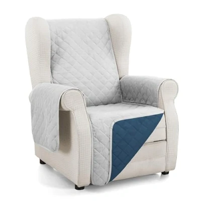 Imagen de Martina Home Cubre sofa acolchado reversible Ambar 1 Plaza/Relax Gris Azul