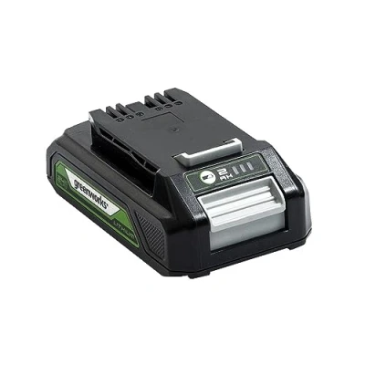 Imagen de Greenworks Batería 24V Original de 2Ah, Potente Iones Litio con un Diseño Ligero y Control Nivel Carga LED 3 Etapas, Garantía 2 Años G24B2