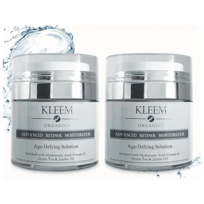 Imagen de Advanced Anti Aging Retinol Cream Twin Set para Mujeres y Hombres With Retinol, ácido hialurónico vitamina E Envejecimiento Tratamiento Reduces Arrugas Líneas Finas Suero suave de día