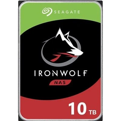 Imagen de Seagate IronWolf, 10 TB, Disco Duro Interna HDD NAS, CMR, 3,5 pulgadas, SATA a 6 Gb/s, 7200 RPM, caché de 256 MB, RAID, 3 años Rescue Services (ST10000VN000)