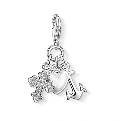 Imagen de Thomas Sabo Damen Colgante Charm &quot;Cruz, Corazón, Ancla&quot;,Plata de Ley 925, 0409 051 14