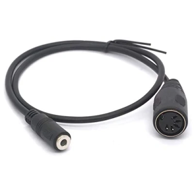 Imagen de Adaptador de cable 3,5 a MIDI, conector hembra DIN 5 pines mm (1/8 pulgadas) para sistemas estéreo Bang &amp; Olufsen, Naim, Quad.(50 cm)