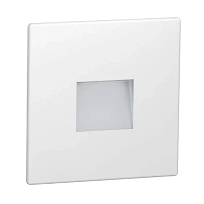Imagen de ledscom.de Lámpara LED para escaleras/plafón empotrado FOW interior y exterior, downlight, angular, 85 x 85mm, blanco cálido, luz de orientación, foco en pared, iluminación