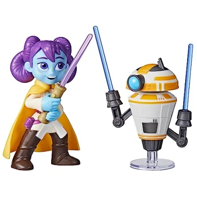 Imagen de Star Wars Las Aventuras de los jóvenes Jedi Duelo con sables luz Figuras acción LYS Solay y droide Entrenamiento a Escala 10 cm Juguetes