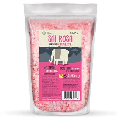 Imagen de Sal Rosa Del Himalaya Gruesa (1700Gr.) 100% Natural, Sin Aditivos, Refinado. Mayor Contenido En Oligoelementos. Para Sazonar Y Condimentar. Gorda Origen: Punjab, Pakistan
