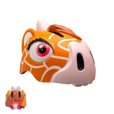 Imagen de Crazy Safety Animale Casco de Bicicleta, Unisex niños, Jirafa Marrón, 49 55 cm