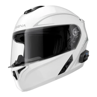 Imagen de Sena Casco Modular Outrush R con tecnología Bluetooth y Sistema de comunicación Intercom (Blanco, L)