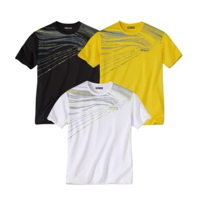 Imagen de ATLAS FOR MEN Pack de 3 Camisetas Hombre Deportivas Manga Corta Cómodas para el Verano Disponible en Tallas Grandes