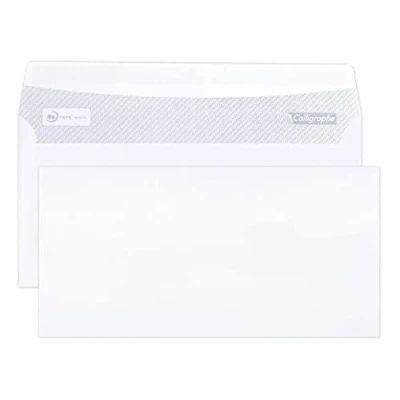 Imagen de Calligraphe (gamme correspondance Clairefontaine) 692C Un carton de 500 enveloppes auto adhésives blanches 11x22 cm 80g en vrac