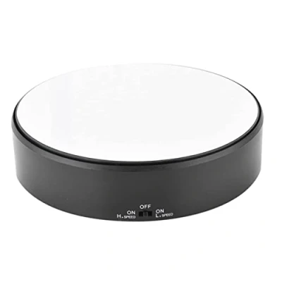 Imagen de Soporte de exhibición Giratorio, Base Giratoria Eléctrica para Mostrar Reloj Joyas Teléfonos Carga 2KG Diámetro 18CM, Superficie Espejo 360