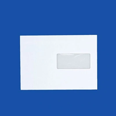 Imagen de 50 A5 sobres de correo con ventana C5 papel vitela blanco tamaño 90g 162 x 229 mm cierre cinta