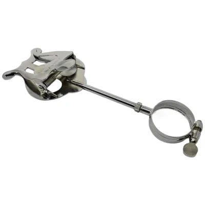 Imagen de ROCKSTAR Atril de Marcha Super para Requinto y Clarinete, R123 Metal fijar al cuerpo, Porta Partituras Instrumento Viento, con Argolla, color Plateado. Hecho en España