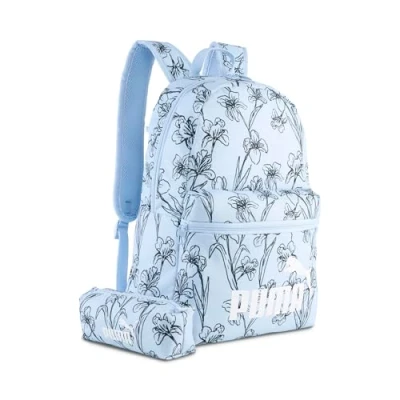 Imagen de Puma Phase Backpack Unisex SET Estuche escolar para niños, Talla: One Size, Haute tropic/galactic gray
