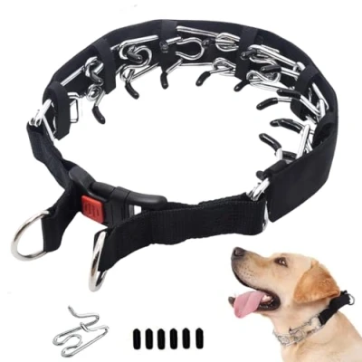 Imagen de Juego de collar táctico y correa para perro, perro nailon ajustable con hebilla metal resistente perros medianos a grandes (M)