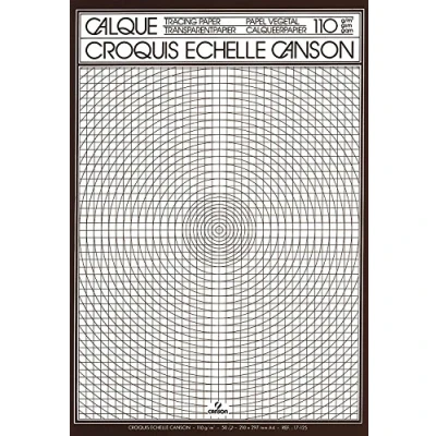 Imagen de Canson, Papel de calco para bocetos, Suave, 110g, Encolados por el lado corto, A4 21x29,7cm, Transparente, 50 Hojas
