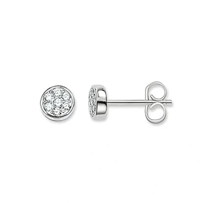 Imagen de Thomas SABO Sparkling Circles Pendientes, Mujer, Talla: One Size, Silberfarben/weiß