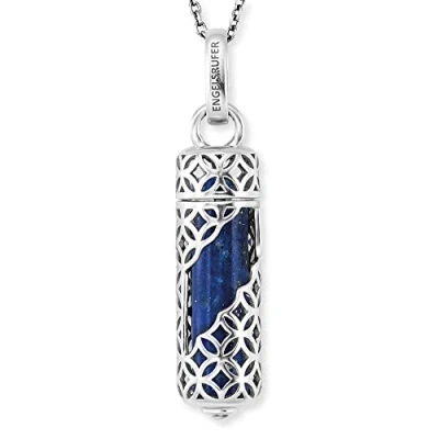 Imagen de Engelsrufer Collar de mujer Plata ley con colgante piedra fuerza intercambiable Cierre mosquetón ajustable en dos longitudes sin níquel, M, esterlina, Ágata