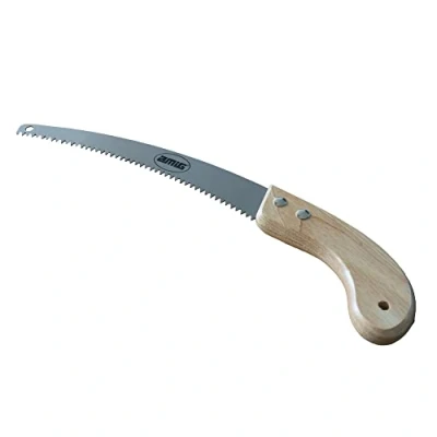 Imagen de Amig Serrucho de Poda Hoja Curva Acero 300 mm Mango Curvo Ergonómico Madera Sierra Mano con Ligera y Cómoda para Cortar Ramas Troncos