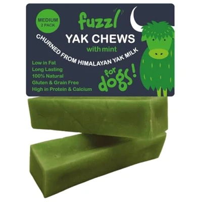 Imagen de Fuzzl Himalaya Yaks 2 x Menta Premium Masticables de Yak para Perros Golosinas Larga duración con Leche Natural del