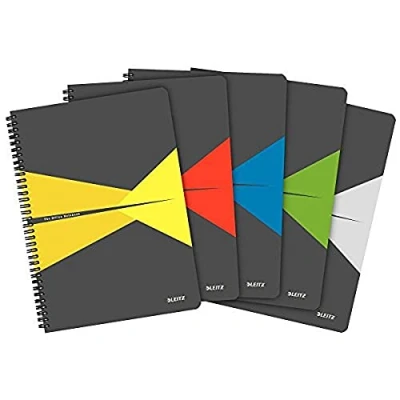 Imagen de LEITZ 46480099 Cuaderno WIRO OFFICE tapas de cartón 90 hojas g/m2, rayado horizontal, DIN A4 colores surtidos (pack 1 ud.)