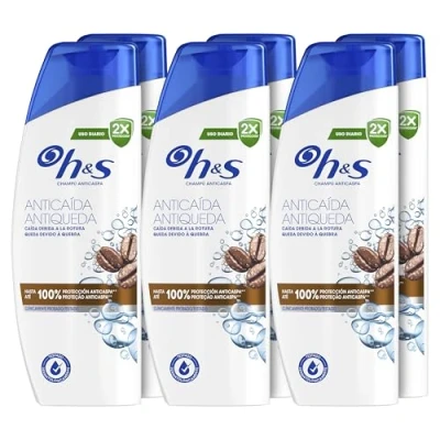 Imagen de H&amp;S Champú Anticaspa Anticaída Para Hombre 6x330ml Uso Diario, Con Cafeína, Hasta 100% de Protección Anticaspa, Clínicamente Probado, Todo Tipo Pelo y Cuero Cabelludo